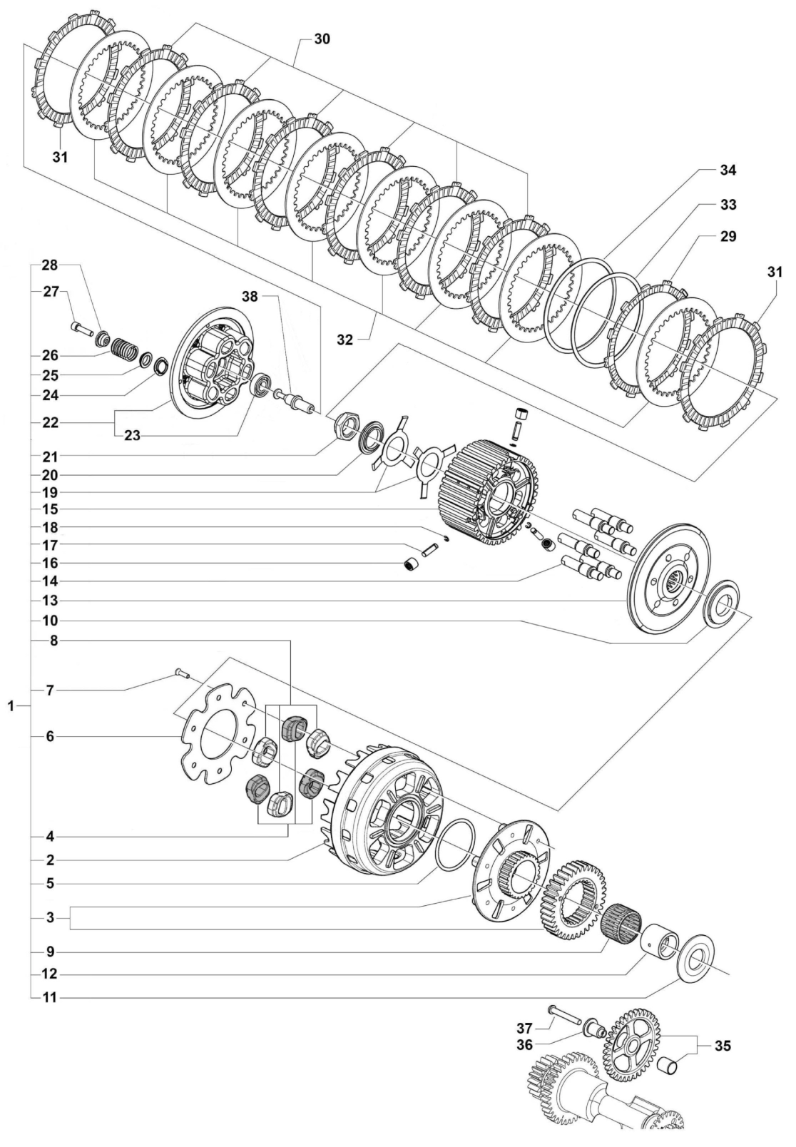 Clutch Assembly F3 675 My14-19800


