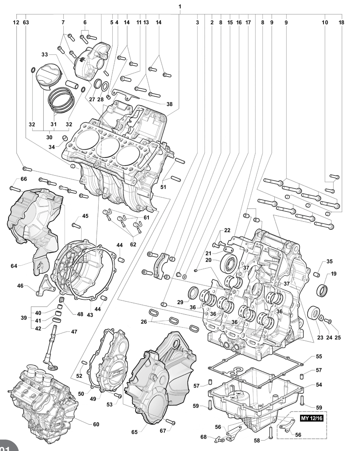 Crankase And Cylinder Assembly


