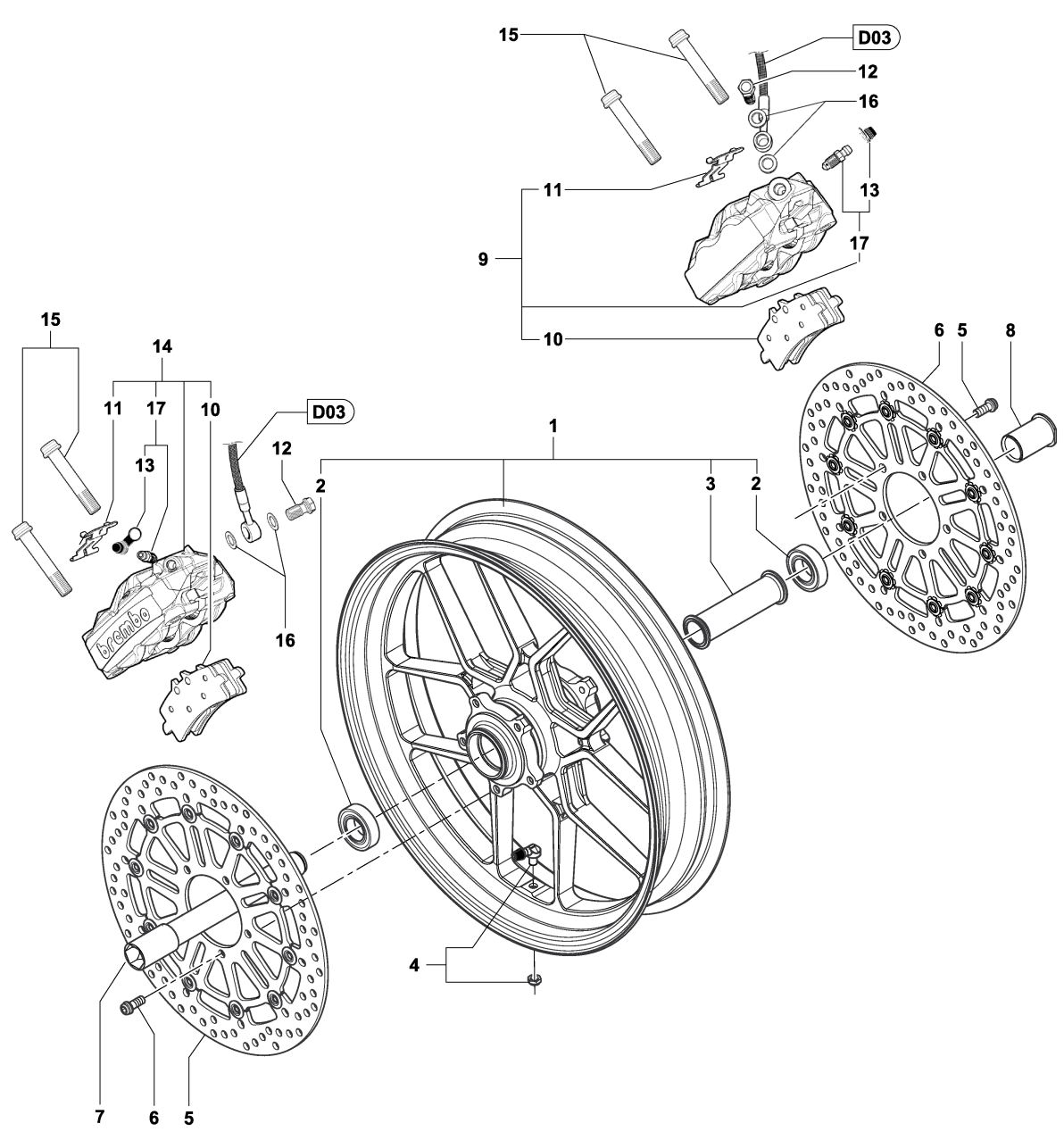 Front Wheel Assembly F3 Oro


