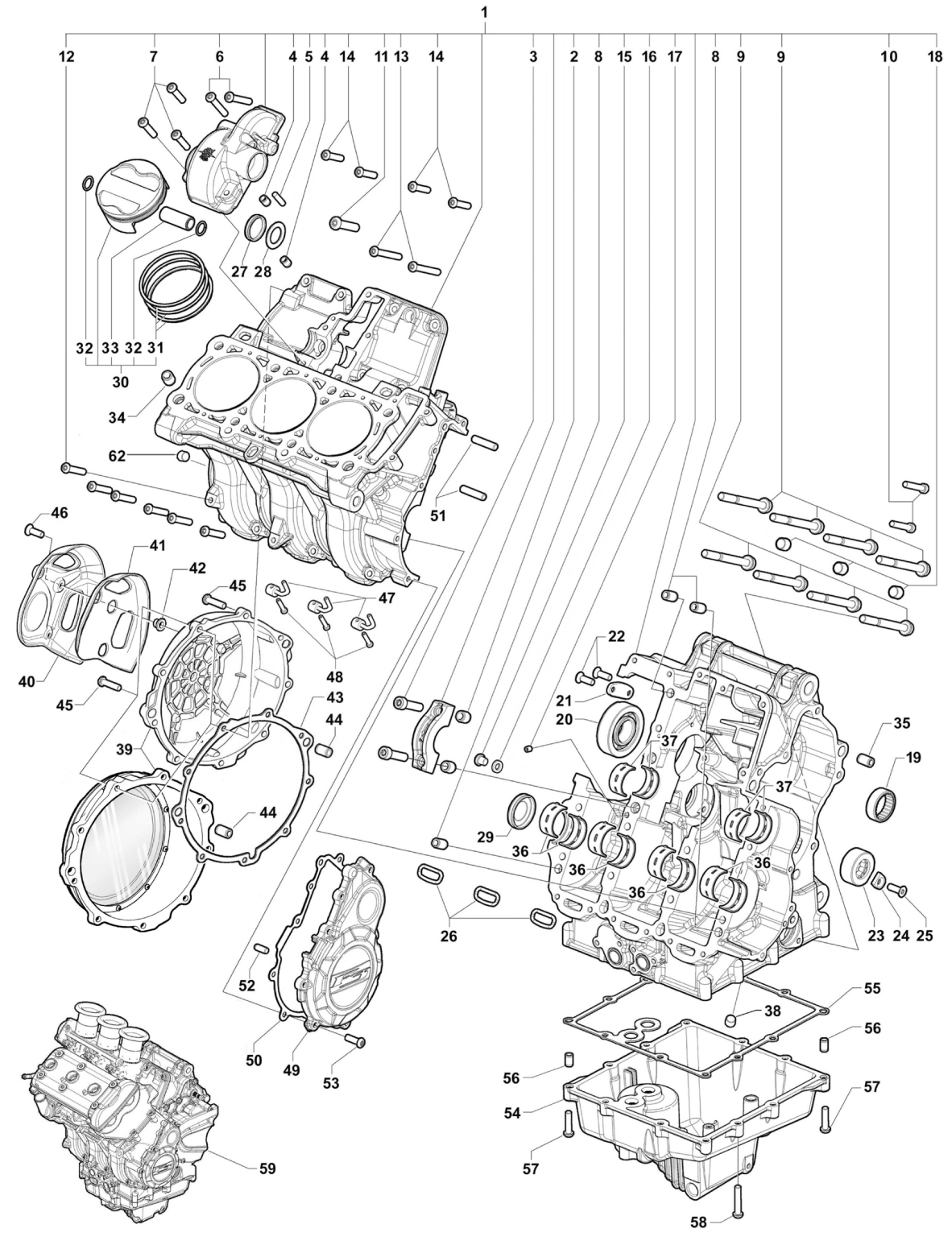 Crankcase And Cylinder Assembly


