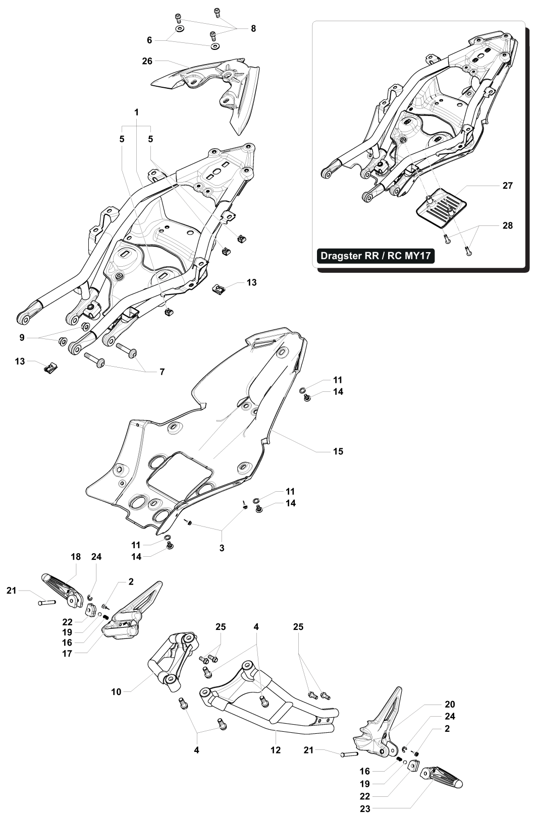 Rear Frame Assembly Dragster 800-


