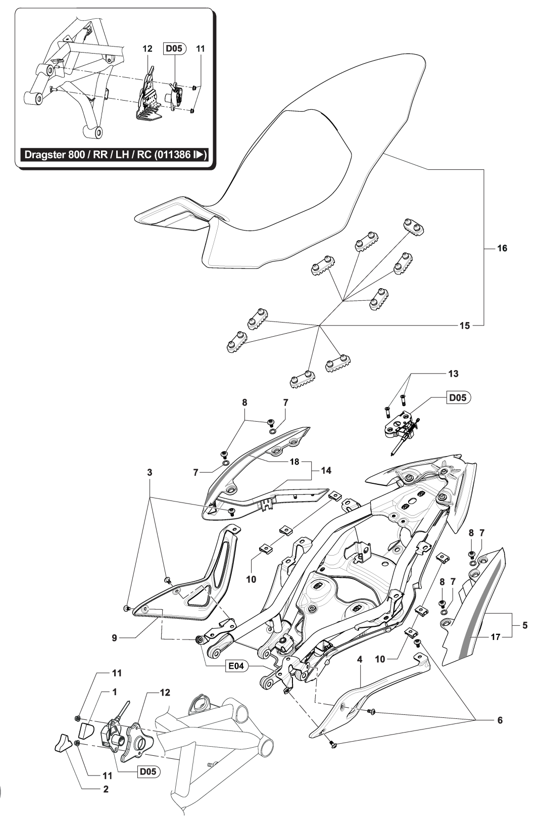 Rear Fairing Assembly Dragster 80


