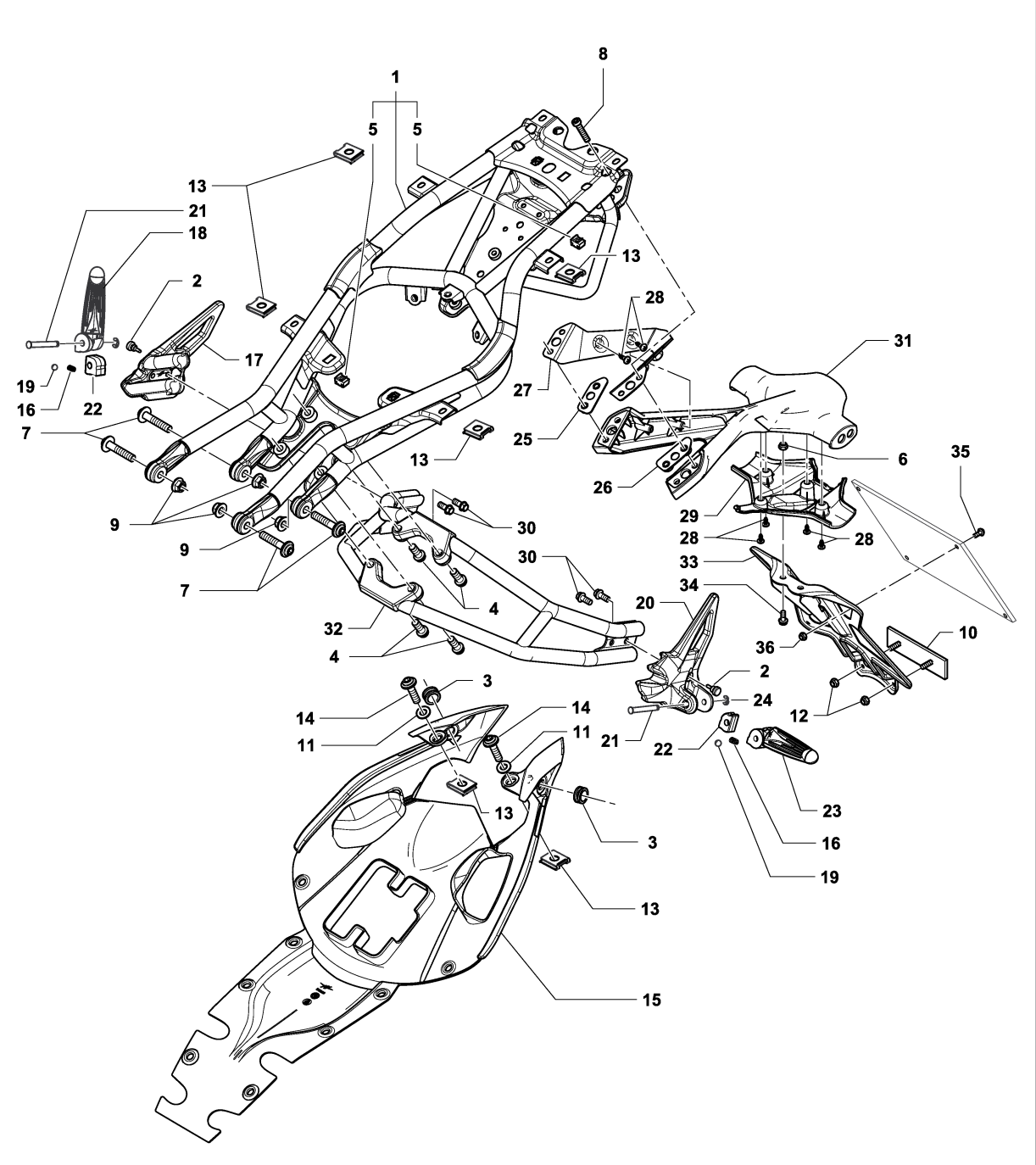 Rear Frame Assembly B3 675-800-rr


