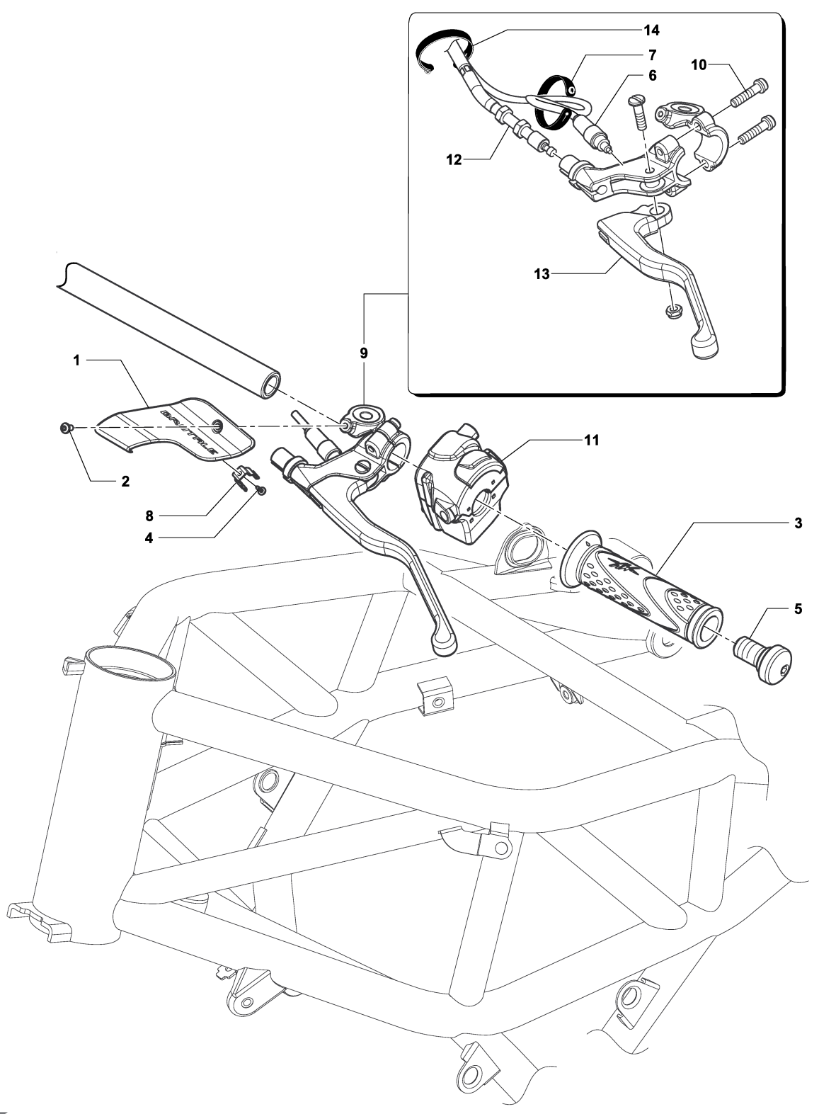 Left-hand Handlebar Assembly B3dr


