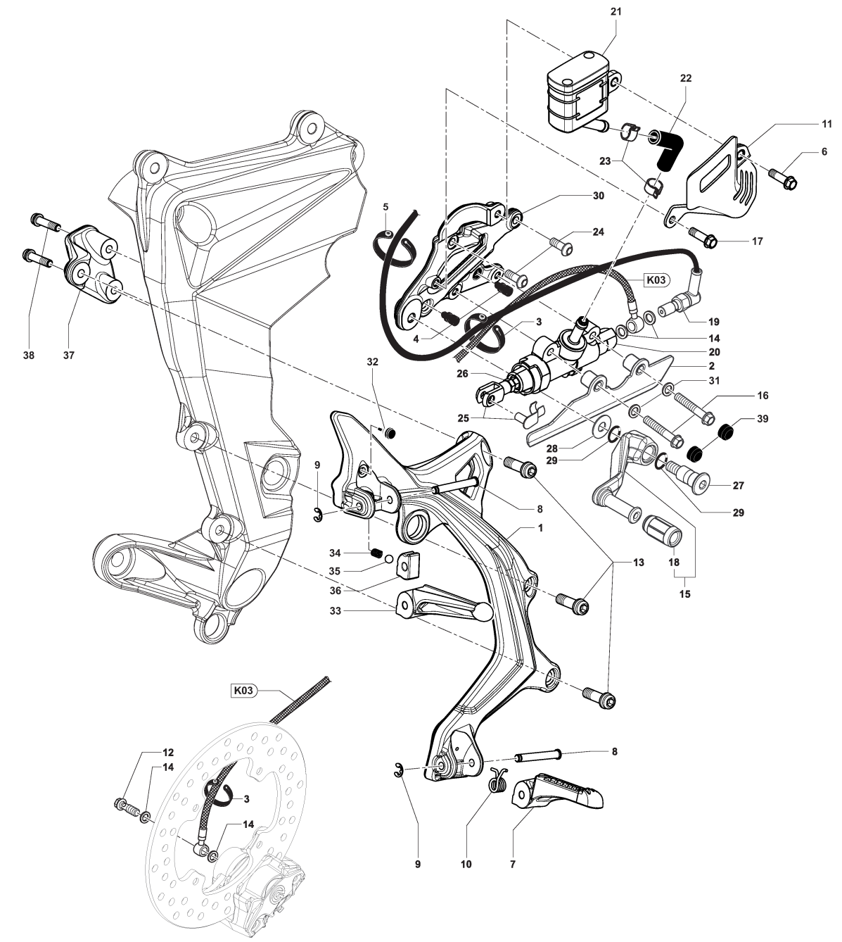 Right-hand Footrest Assembly


