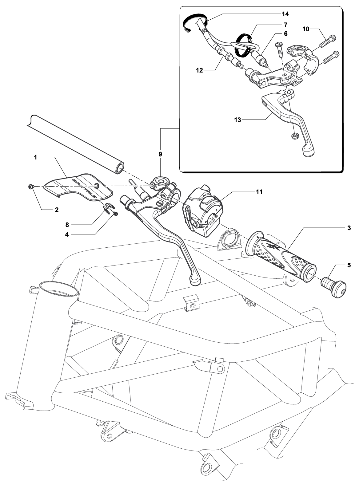 Left-hand Handlebar Assembly Brut


