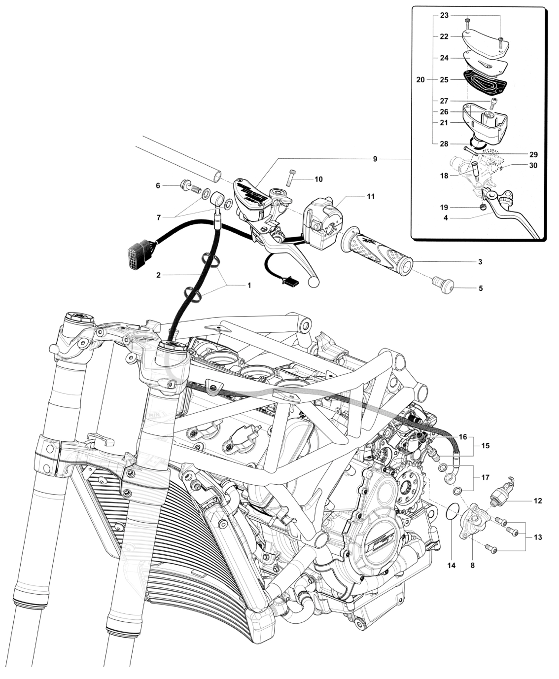 Left-hand Handlebar Assembly Brut


