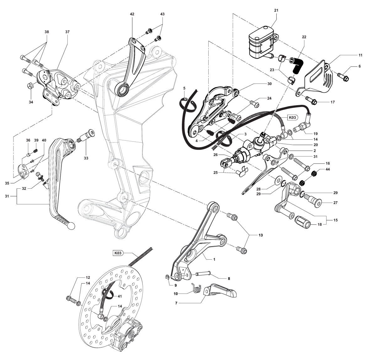 Right-hand Footrest Assembly


