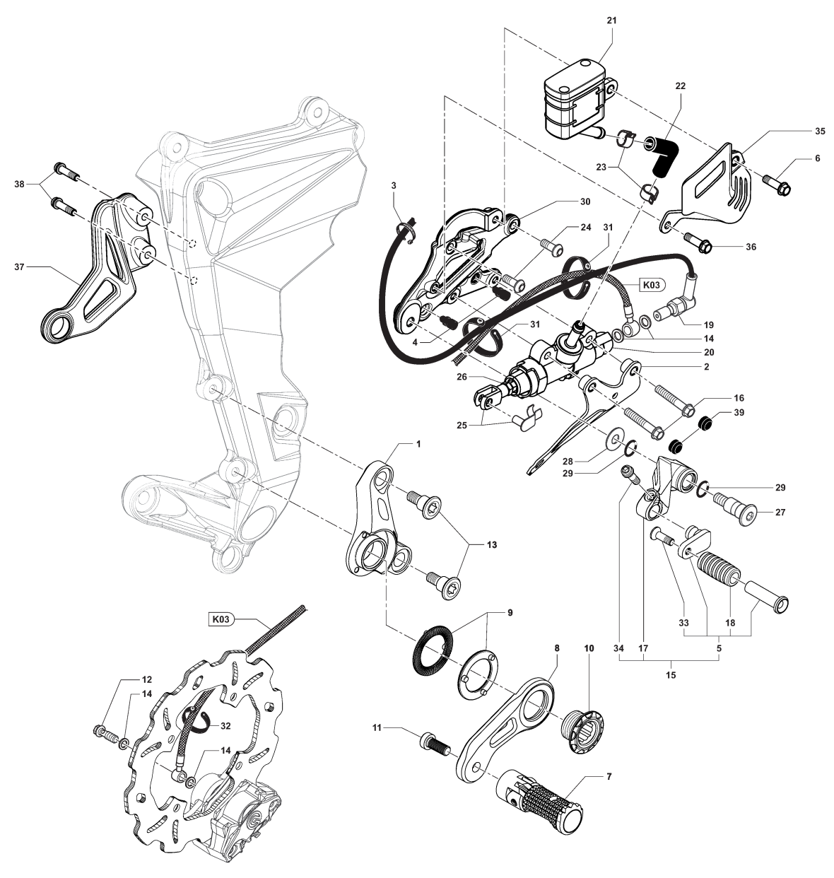 Right-hand Footrest Assembly


